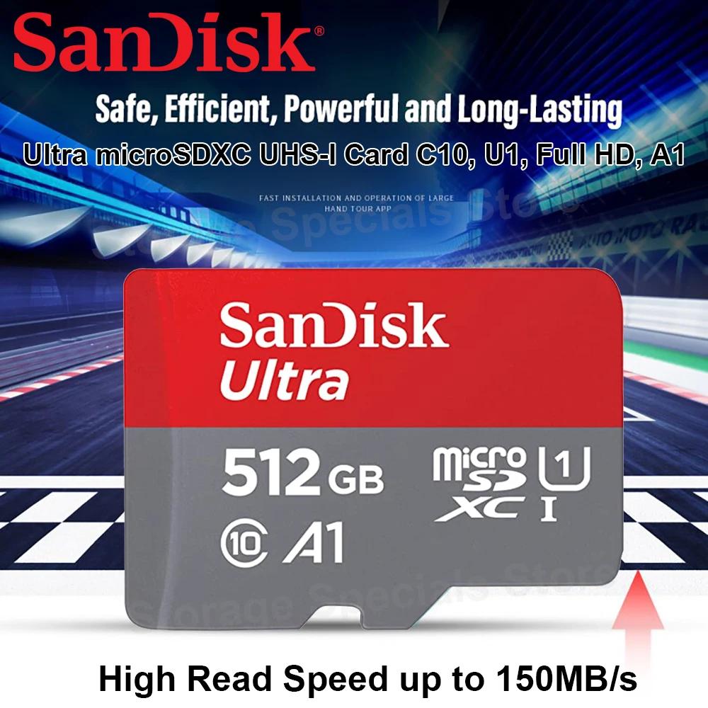 SanDisk Ultra microSDXC UHS-I ޸ ī, C10 U1, Ǯ HD A1, MicroSD ī, 1T, 512G, 256G, 128G, 64G, 32G,  Trans ÷ ī